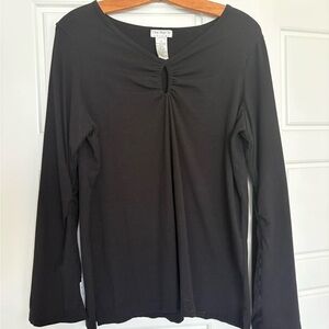 Long sleeve black blouse size 1X